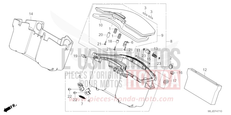 CENTER POCKET for Gold Wing MAT ARMRED GREEN METALLIC (G208) from 2024
